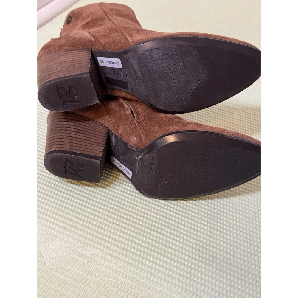 Paul Green Brown Suede Boho Western Fall Tassel Ankle Boots Size 5 Fall Winter